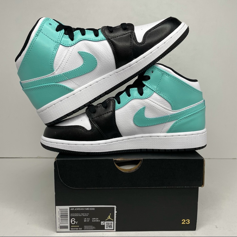 Nike Air Jordan 1 Retro Mid GS “Tropical Teal” NEW - Picture 3 of 4